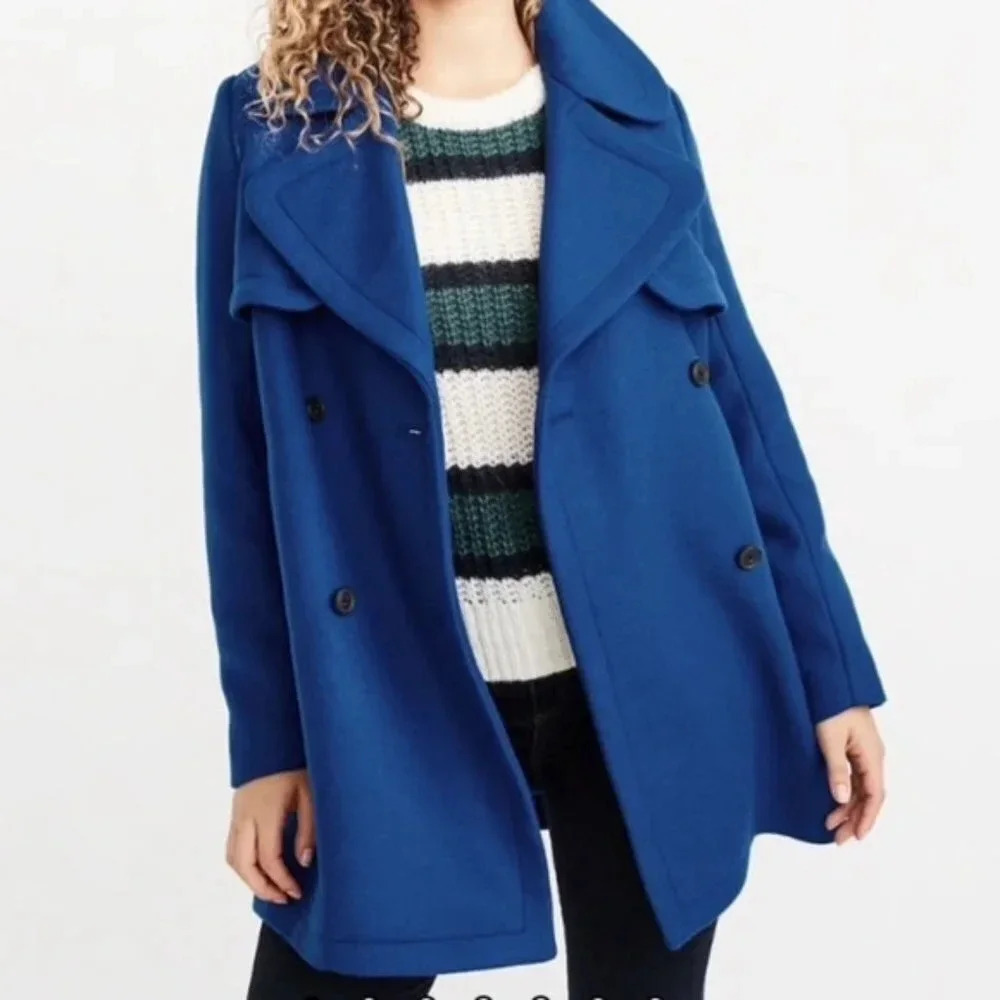 Abercrombie Wool-Blend Peacoat Coat Jacket Small
